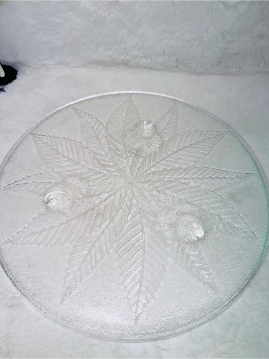 Other - Quality French Luminark Pressed Glass Cake Serving Platter w/ Starburst Pattern